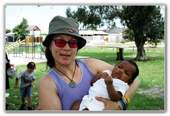 MJ with Ebonys cousin at her 2nd Birthday party